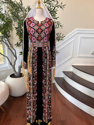 Black Velvet Stone Thobe