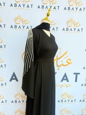 Black Silver Charm Abaya