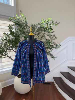 Blue Bloom Tatreez Heritage Jacket
