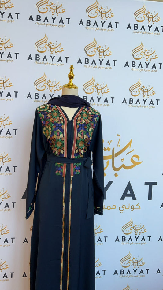 Blue Elegant Designed Abaya-0022