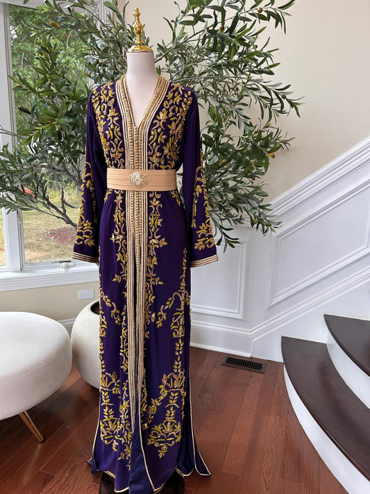 Purple Elegance Golden Kuftan