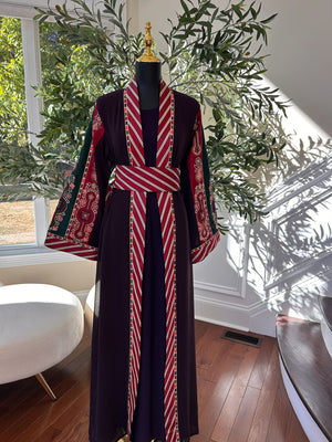 Purple Embroidery Tatreez Embellished Thobe