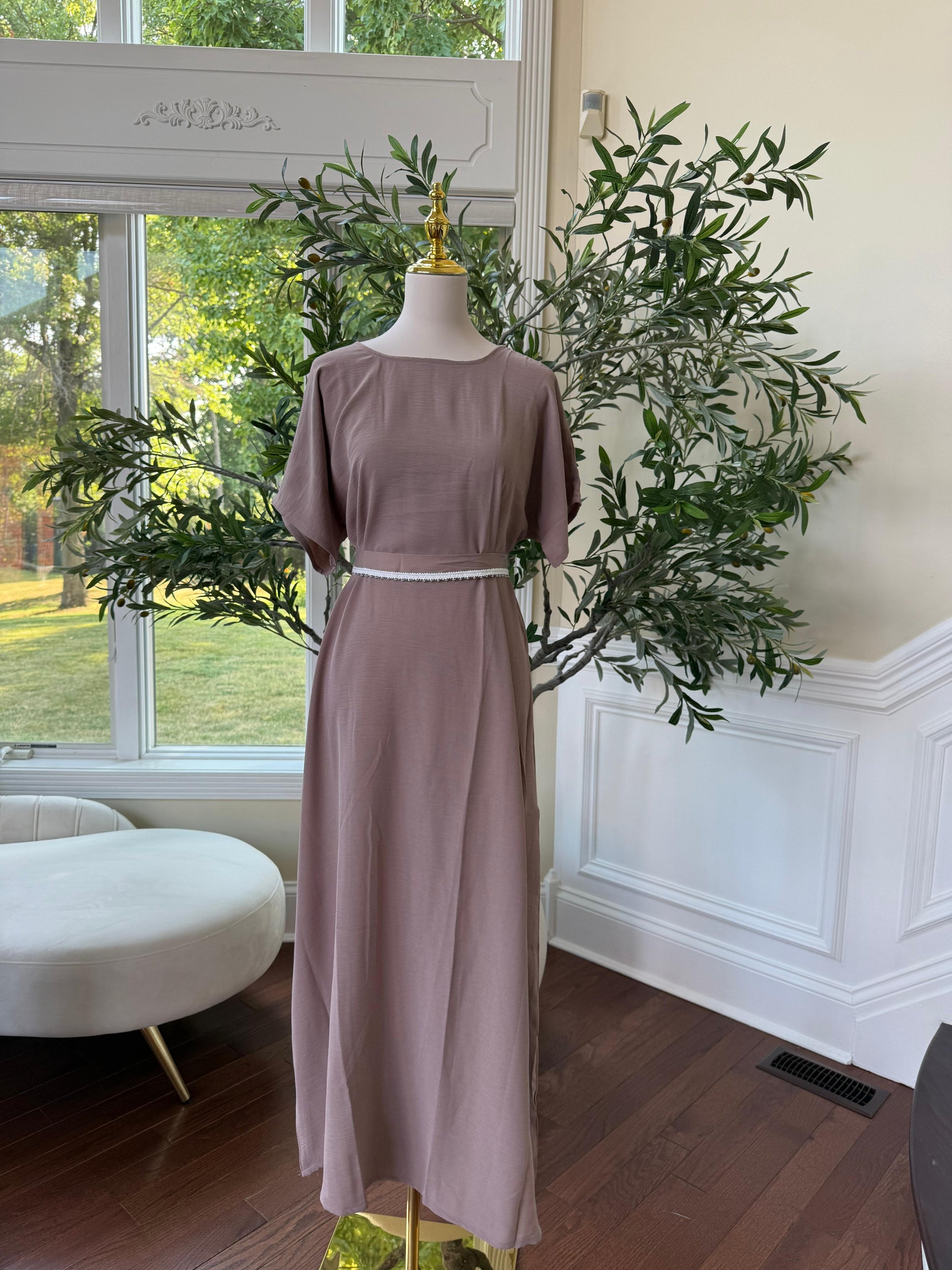 Light Muave Cardigan Abaya
