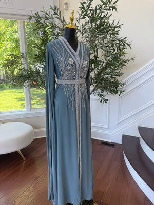 Luxury Baby Blue Kuftan