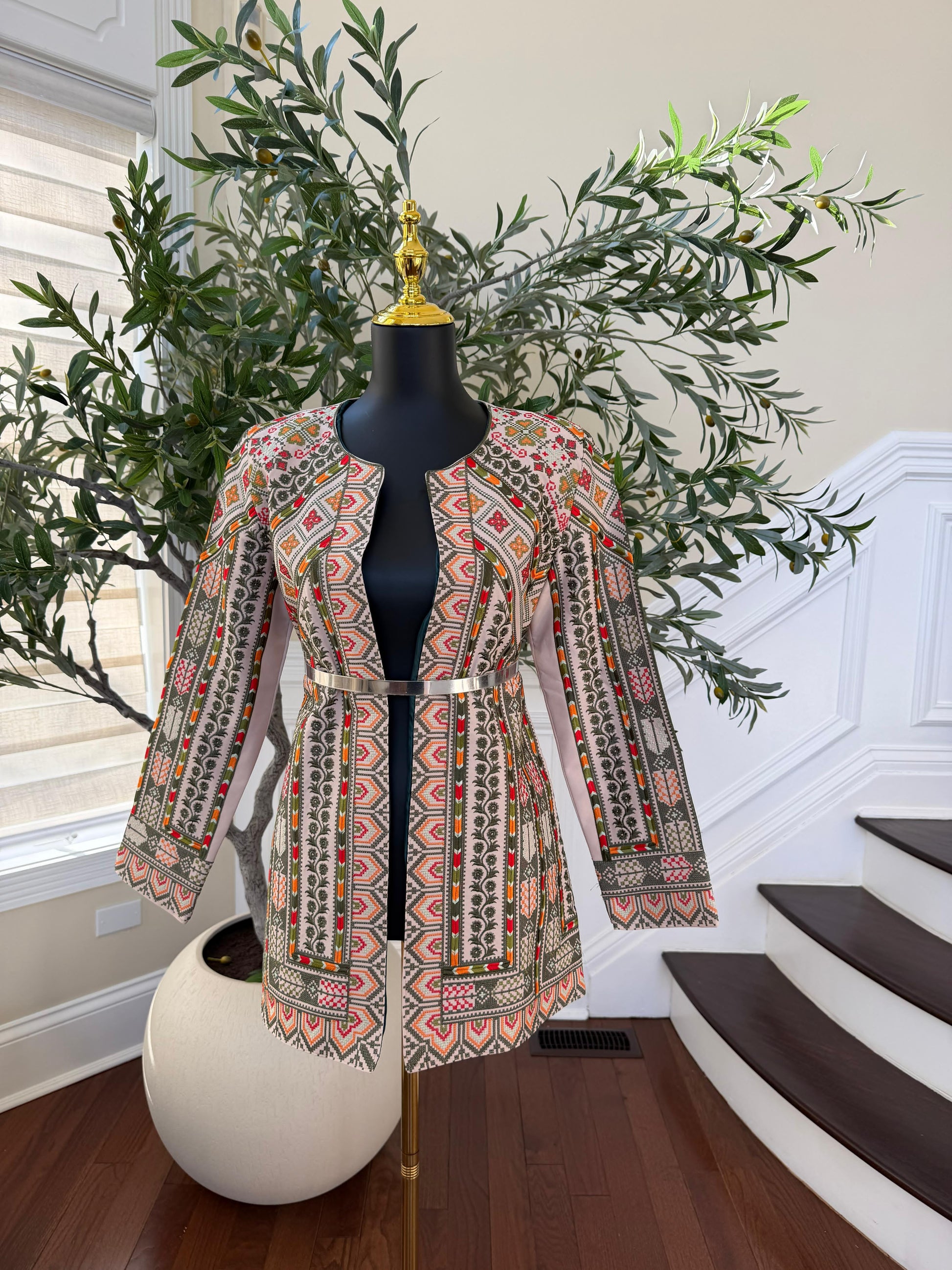 Heritage Bloom Tan Tatreez Jacket