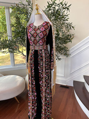 Black Velvet Stone Thobe