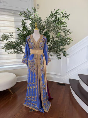 Lavender Golden Beaded Embroidery Kuftan