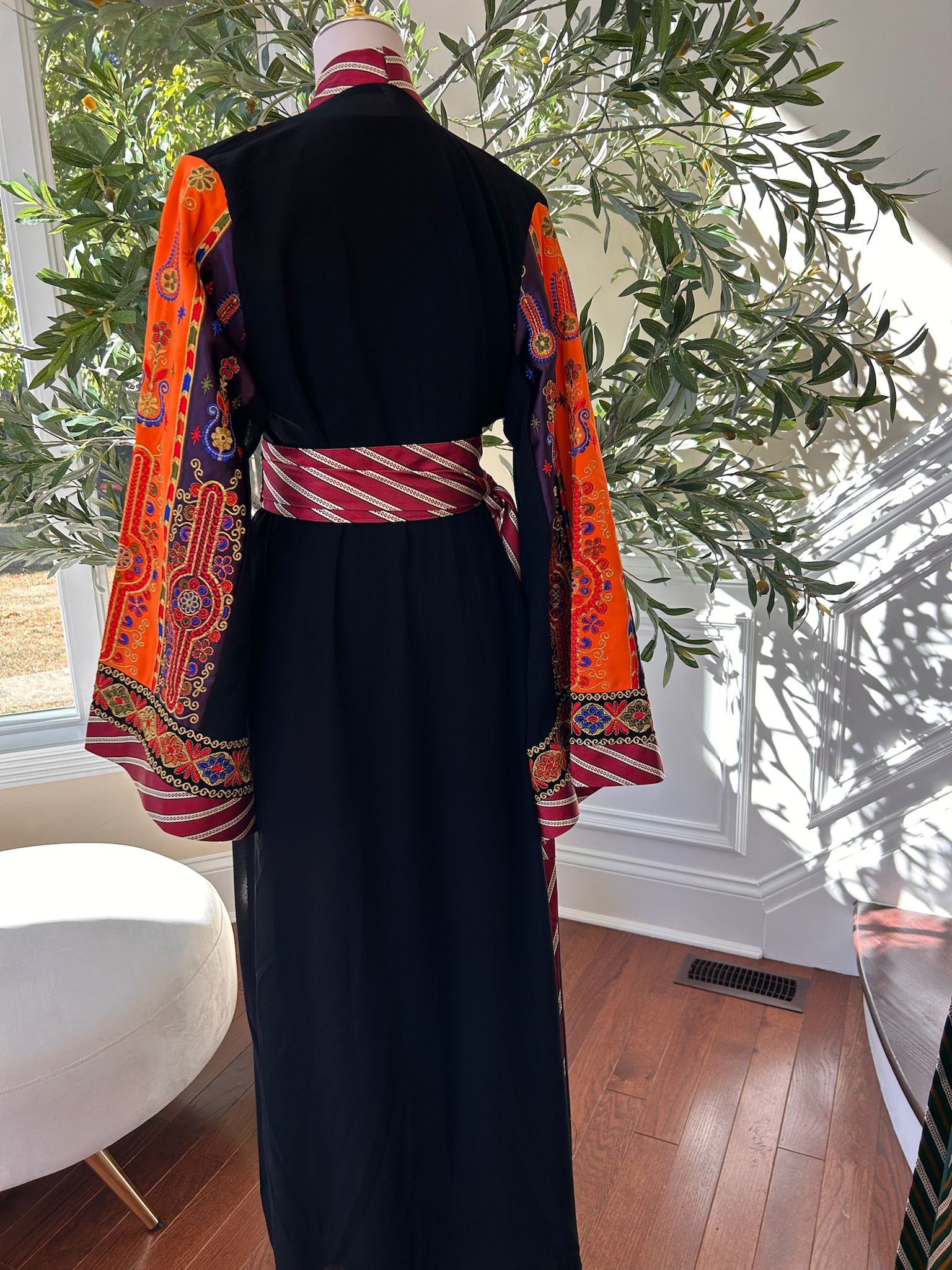 Black Embroidery Tatreez Embellished Thobe