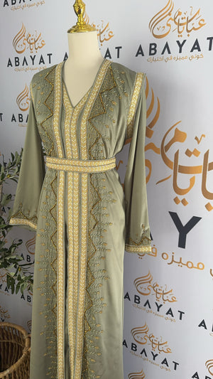 Golden Green Elegance Kuftan