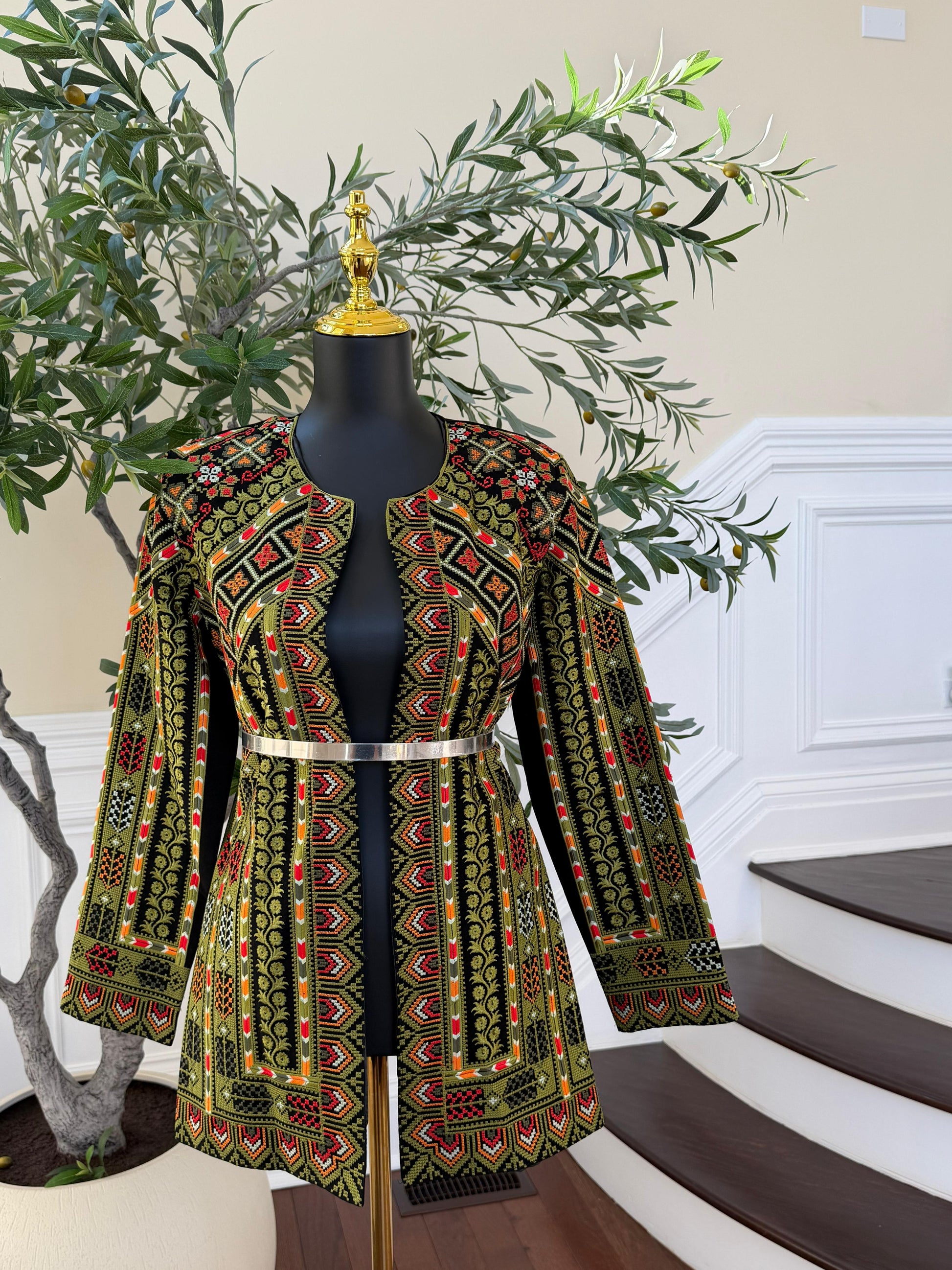 Green Tatreez Heritage Jacket