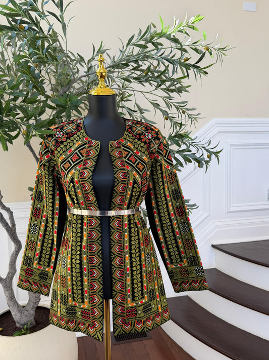 Green Tatreez Heritage Jacket
