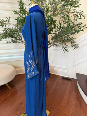 Blue Rose Beaded Abaya
