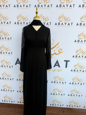 Black Silver Charm Abaya