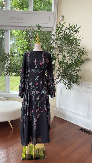 Floral Flow Black Maxi Dress