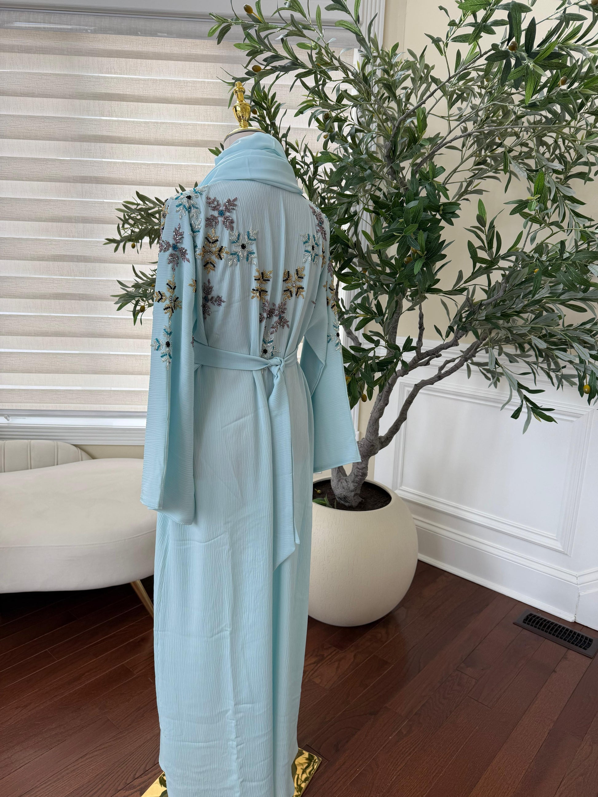Ocean Breeze Beaded Abaya