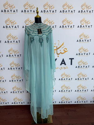 Elegant Baby Blue Abaya Dress