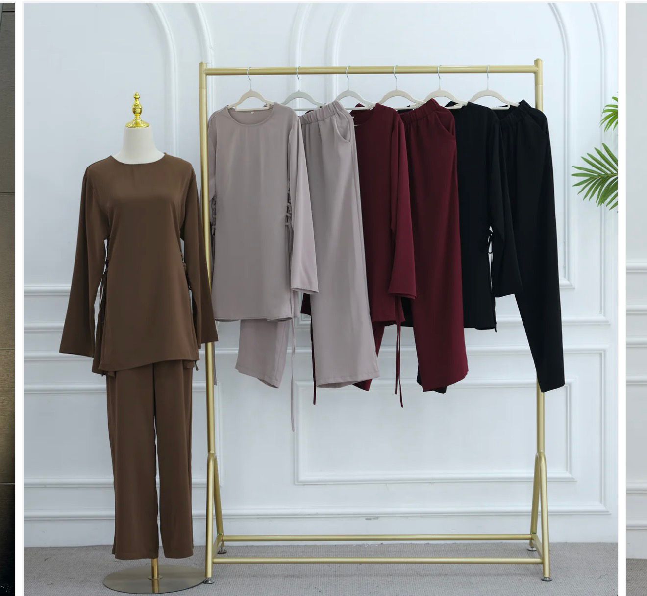 Modern Modesty Chiffon Side Tie Detail Two Piece Set