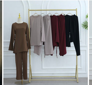 Modern Modesty Chiffon Side Tie Detail Two Piece Set