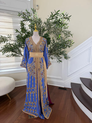 Lavender Golden Beaded Embroidery Kuftan
