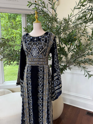Velvet Blue Stone Thobe