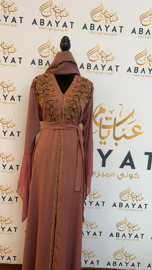 Blush Pink Designed Abaya #8097476