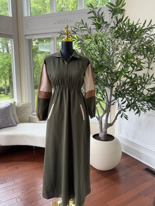 Green Modest Active Wear Abaya