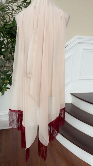Cream / Red Khirka Shal