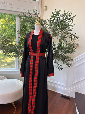 Black Embroidery Tatreez Thobe
