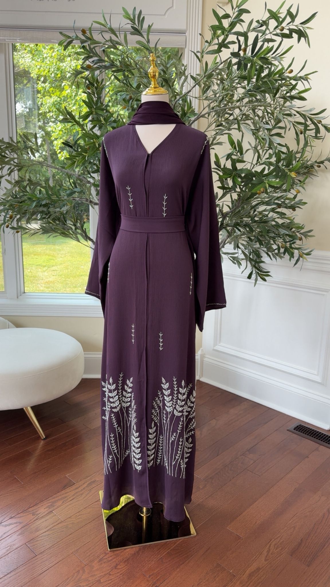 Purple Luxe Floral Abaya