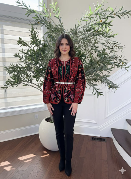 Red Tatreez Signature Jacket