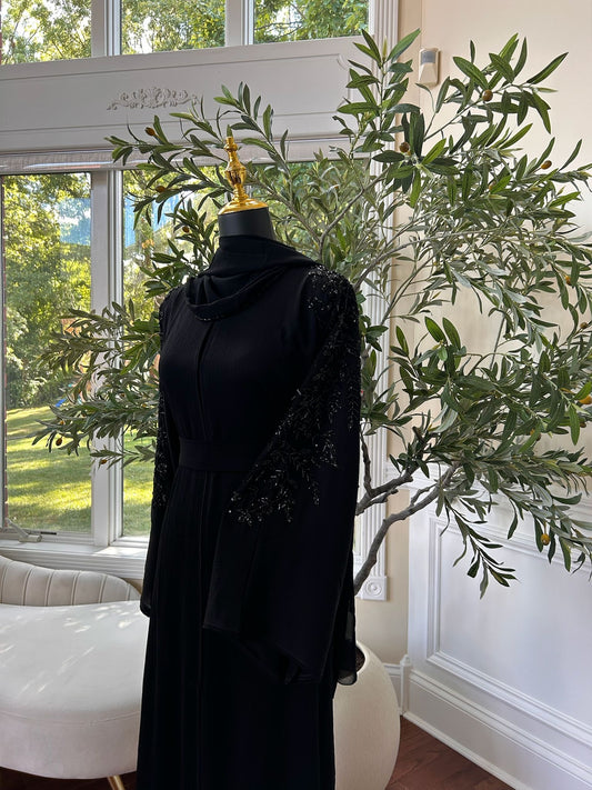 Black Midnight Sleeve Charm Abaya
