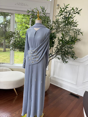 Baby Blue Sleeve Charm Abaya