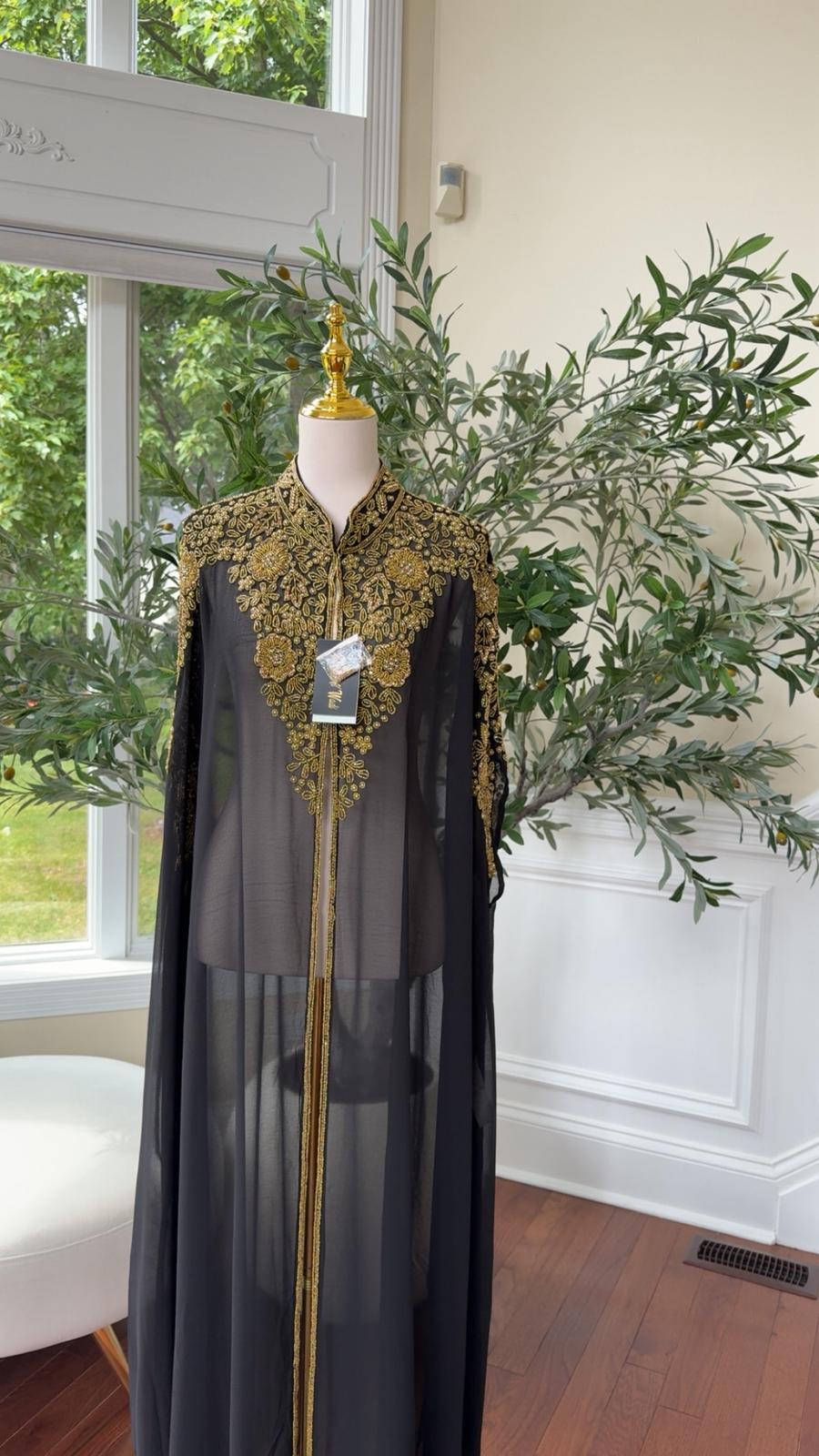 Golden Black Abaya