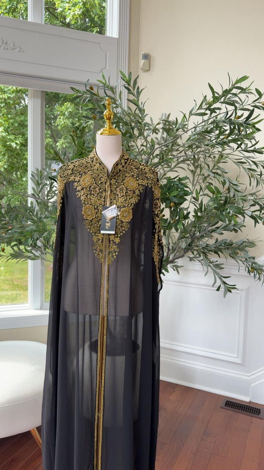 Golden Black Abaya