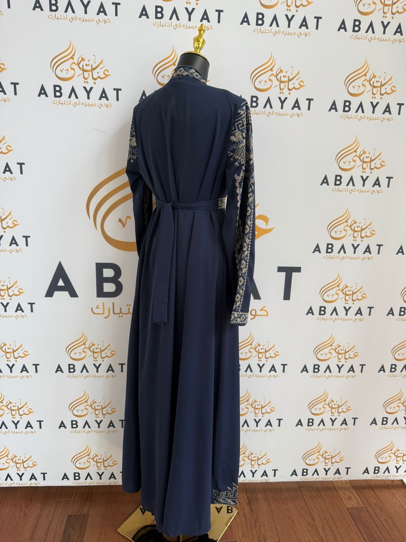 Elegant Navy Blue Tatreez Dress