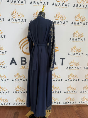 Elegant Navy Blue Tatreez Dress