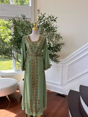 Mint Green Golden Charm Kuftan