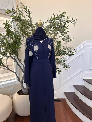 Blue Beaded Charm Abaya
