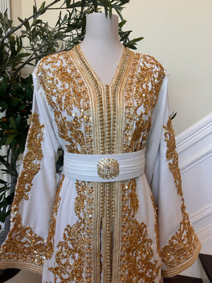Golden White Detail Kuftan