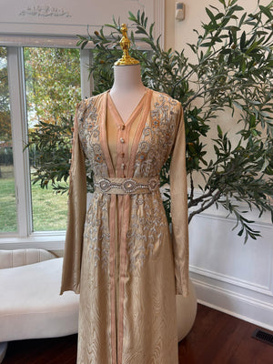 Golden Yellow Beaded Kuftan Elegance