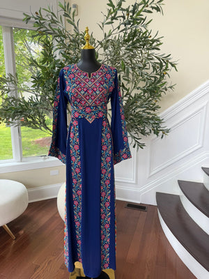 Elegant Blue Tatreez Thobe/A