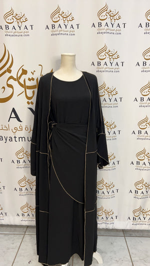 Timeless Elegance: Solid Color Abaya with Edgy Open Design