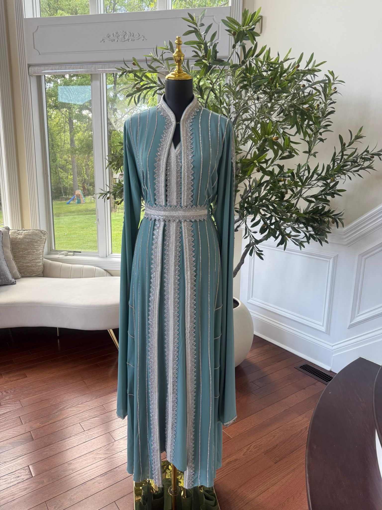 Elegant Mint Blue Kuftan
