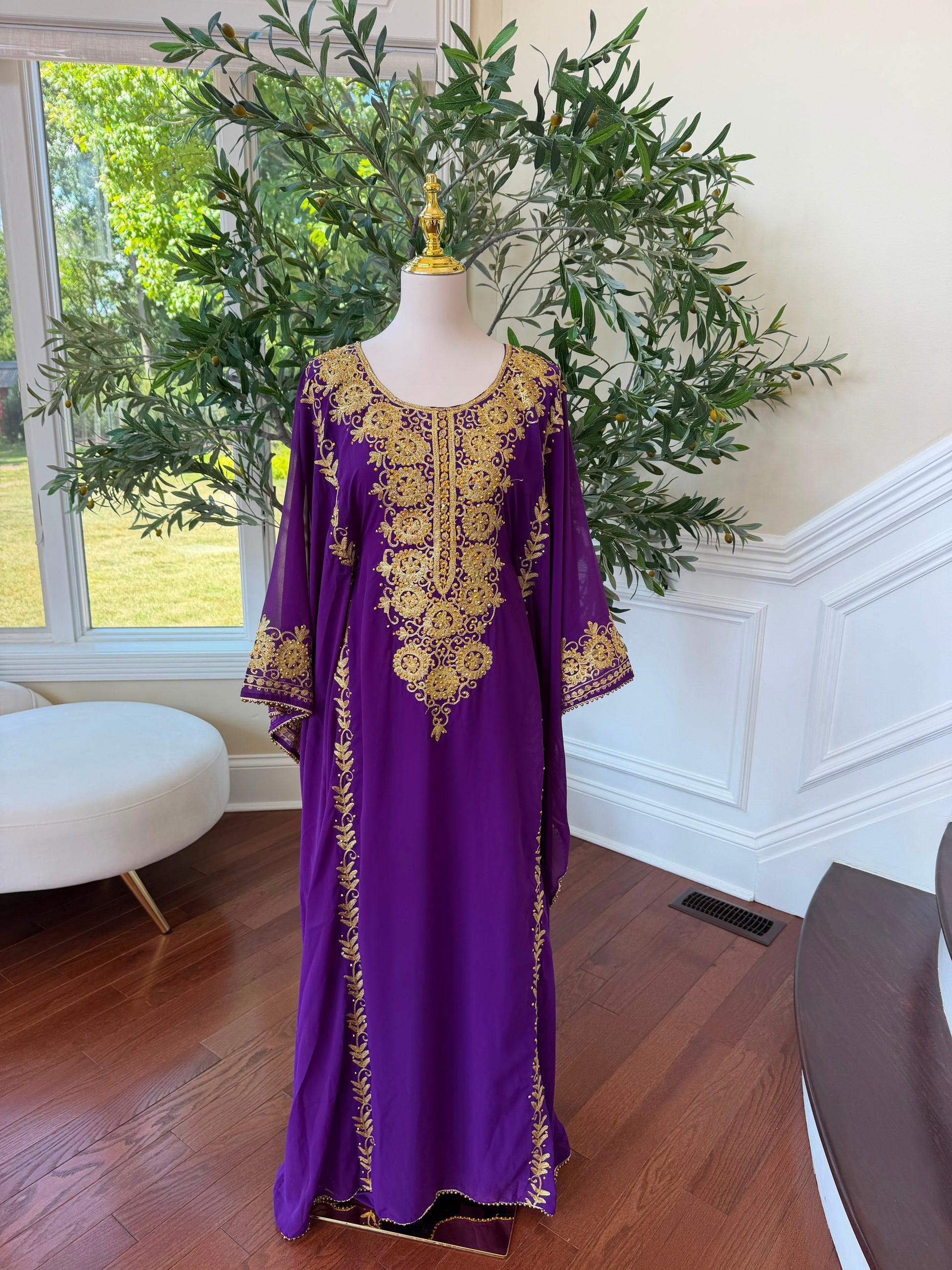 Purple Golden Elegance Dress