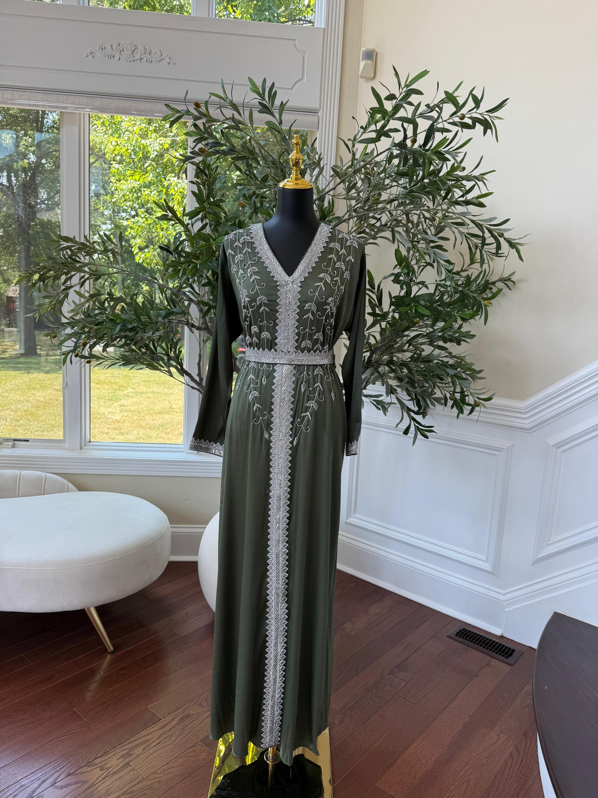 Green Floral Kuftan