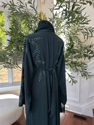 Emerald Green Rose Abaya