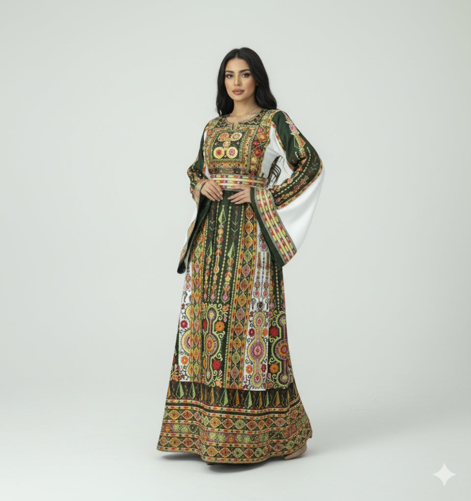 Olive Green/White Satin
Maleka Embroidered Thobe
