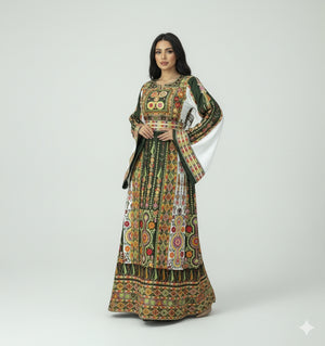 Olive Green/White Satin
Maleka Embroidered Thobe