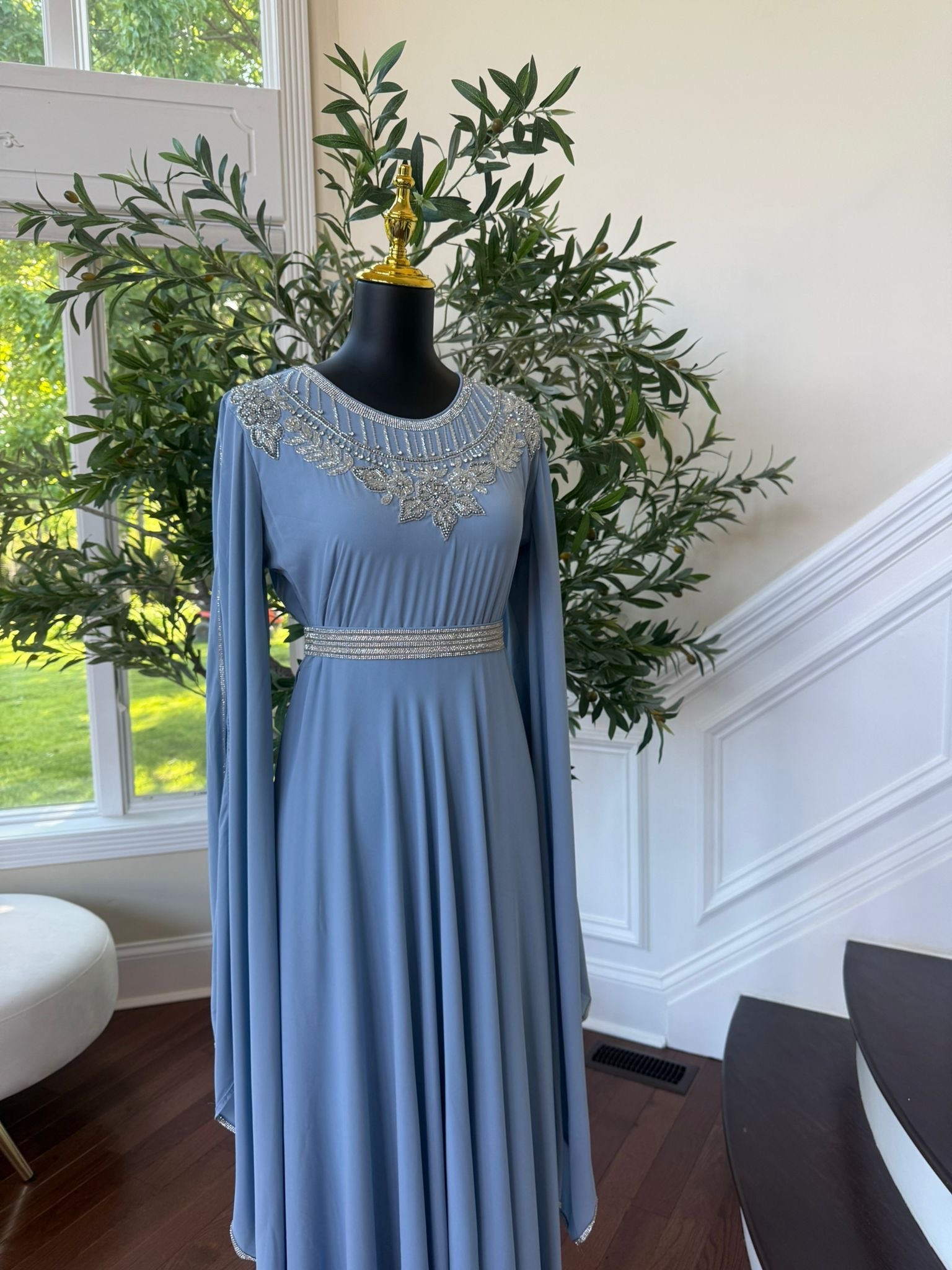 Luxury Baby Blue Kuftan