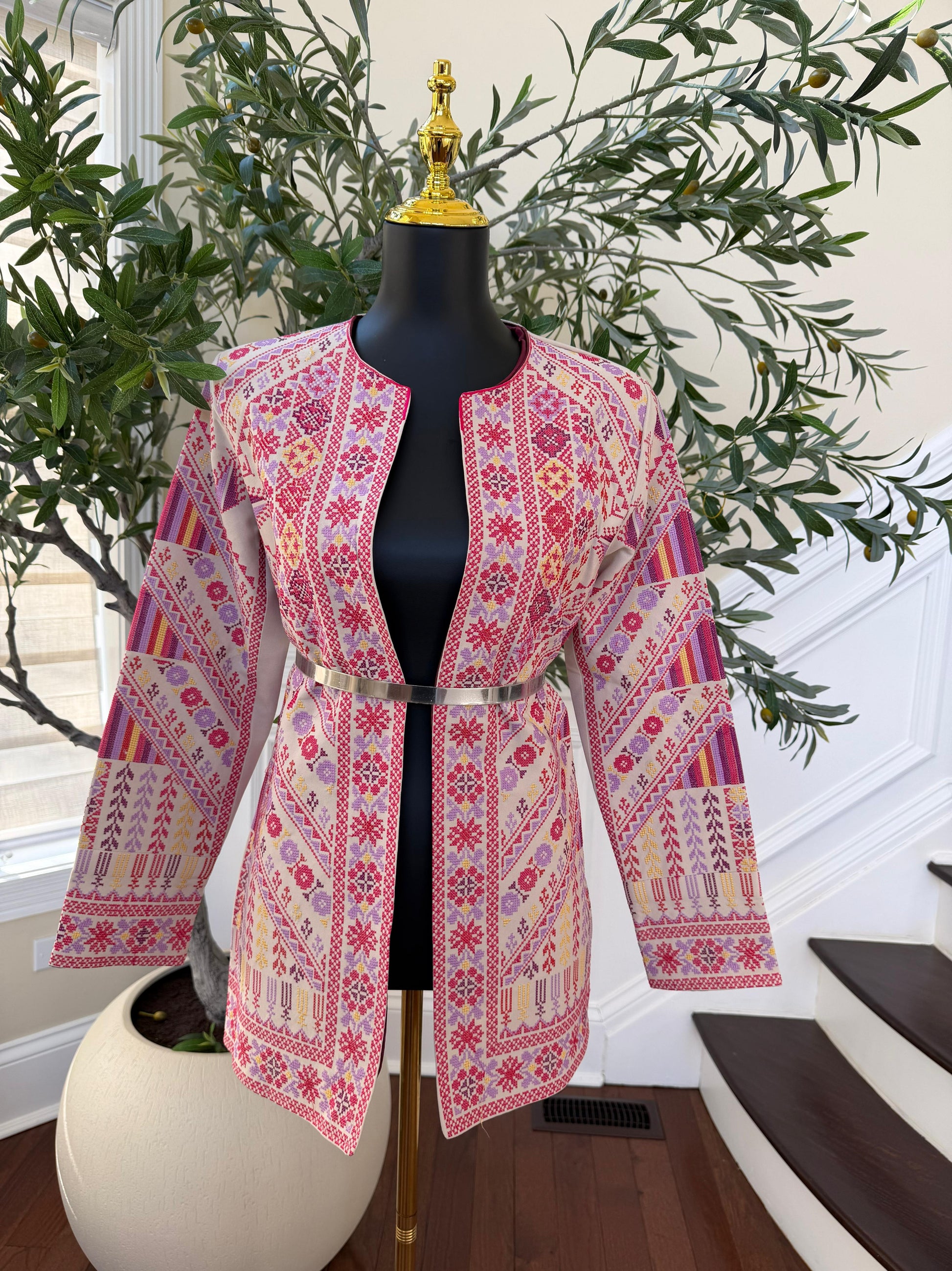 Pink Embroidery Tatreez Jacket